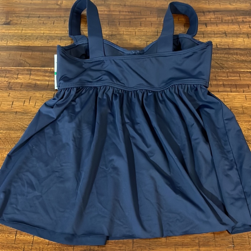 NWT MICHAEL Michael Kors Women's Baby Doll Tankini Top Navy Blue - Picture 6 of 6